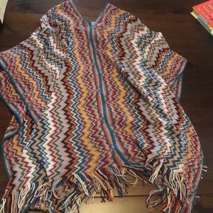 MISSONI multicolor wool poncho
